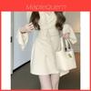 French V Neck Knit Dress With Long Sleeves For Casual And Travel Wear