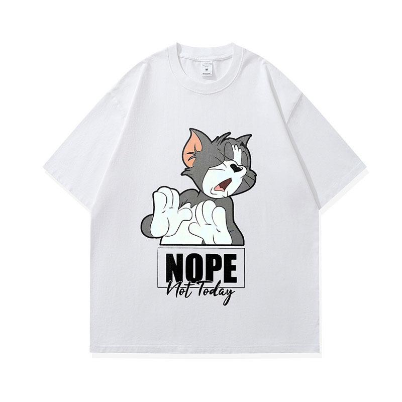 Trendy Brand Printed Short-Sleeved T-Shirt For Men And Women Loose Summer Casual Couple Oversize High Street Half-Sleeved T-Shirt