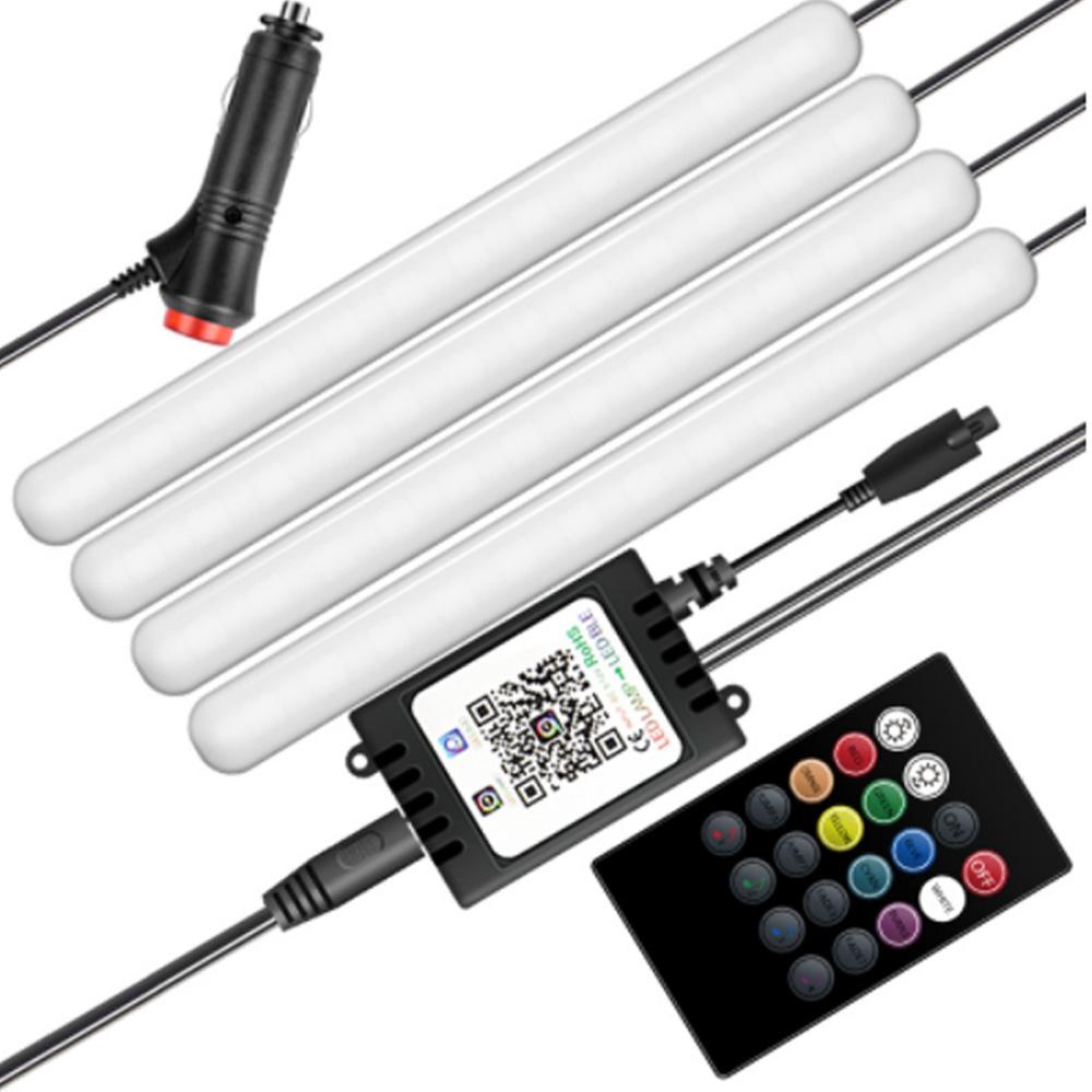 

Автомобильный светодиодный интерьер, атмосфера RGB-подсветка, универсальный окружающий свет, автомобильный светодиодный цветной дисплей с приложением для управления музыкой, автоматическая декоративная лампа