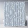 Unframed Modern Black And White Striped Corrugated Fabric Bathroom Shower Curtain, Gradient Stripe, Bathroom Decorative Showe