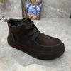 Fashion Mens Casual Cotton Shoes Comfortable Platform Ankle Boots Winter Suede Leather Board Shoes with Fur Man Walking Sneakers
