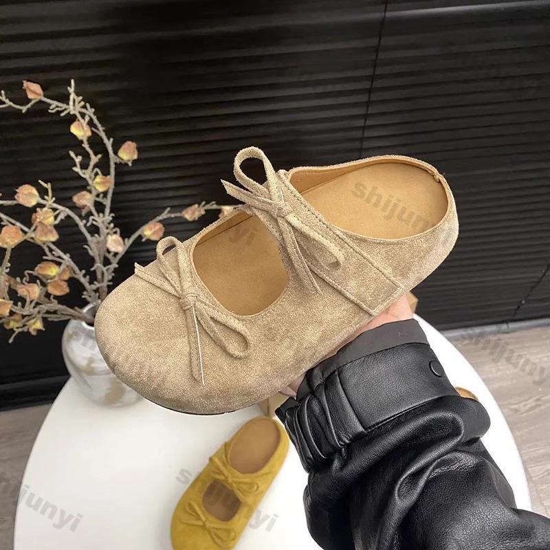 Fashion Women Summer Shoes 2025 Summer New Round Toe Vintage Non Slip Height Increase Slippers Fashion Bow-knot Outdoor Baotou Sandals