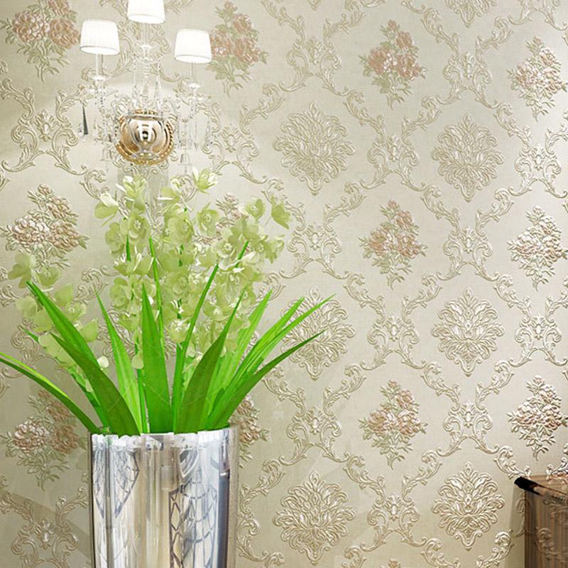 1PC 3D Embossed Bedroom Living Room Pastoral Style Home Decoration Non Woven Fabric Wall Sticker