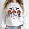 Halloween Ghost Coffee Print Round Neck Hoodie - Comfortable & Stylish Fit