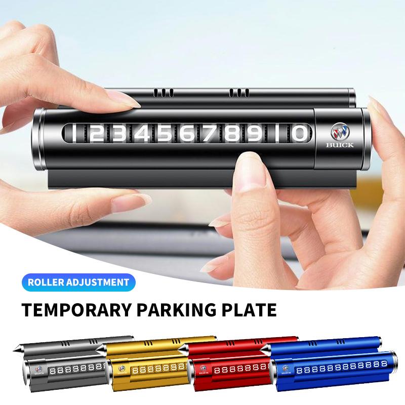 Metal Car Temporary Parking Card Rotatable Phone Number Plate For Buick Regal Encore enclave royaum Park Avenue Envista GL8 GL6 ZL2