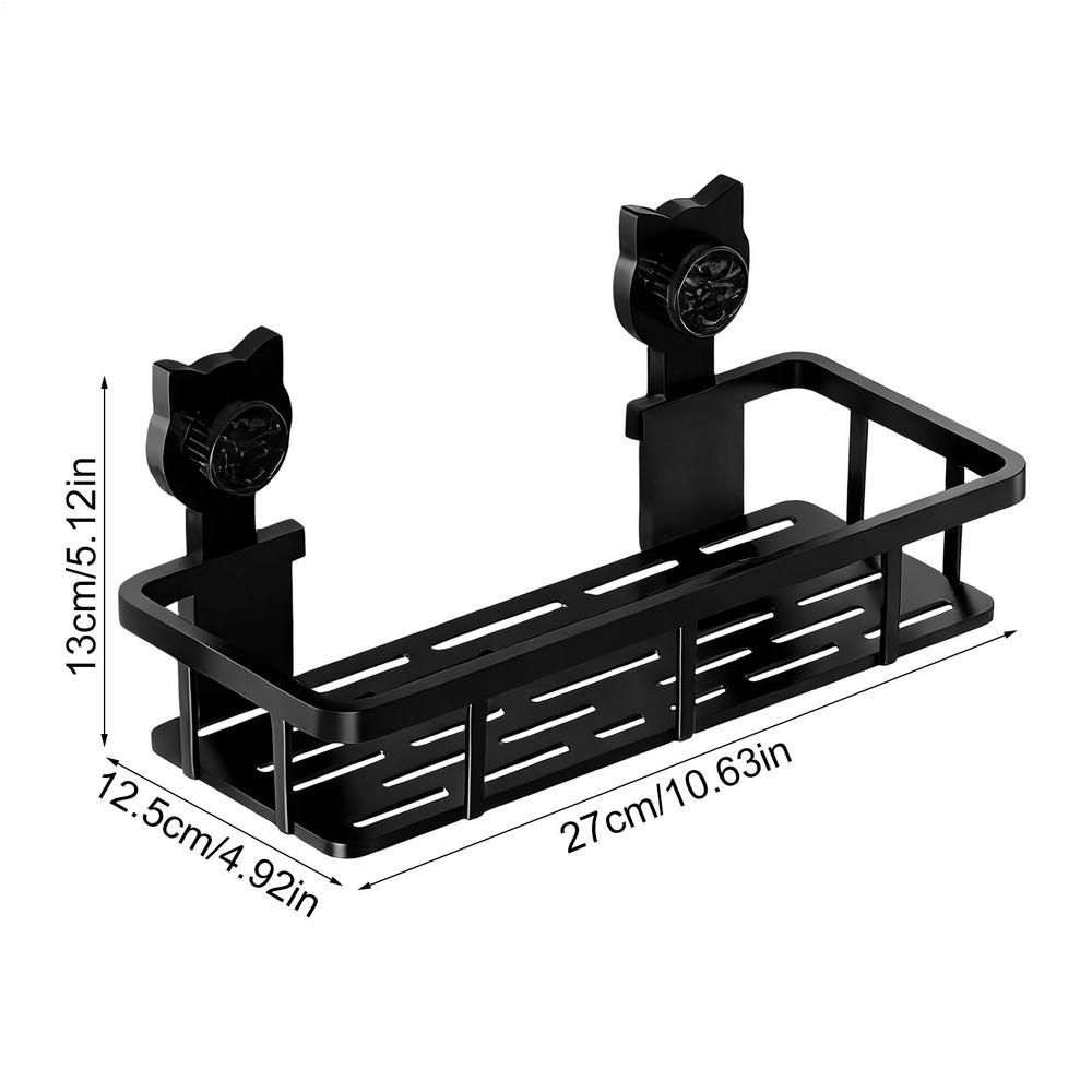 

Corner Shower Shelf Suction Cup Cat Design No Drill Bathroom Organizer for Shampoo Soap Towel Bathtub Hotel Home Apartment