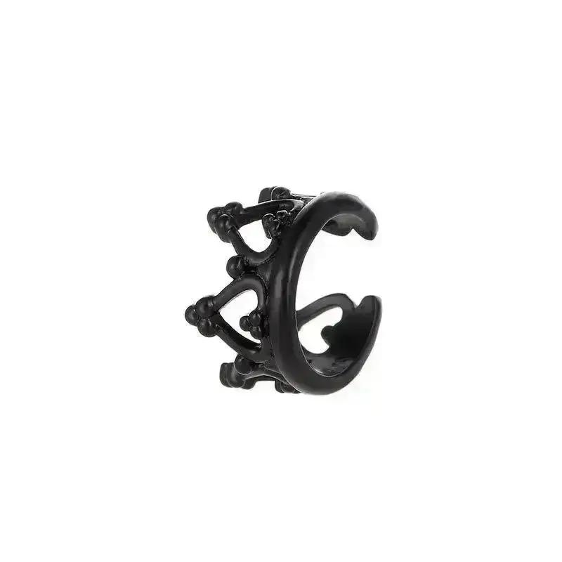 1 Pcs No Ear Hole Female Ear Jewelry Crown U-shaped Earclip Heart Shaped Hollow Retro Earrings Simple Ear Buckle Wholesale