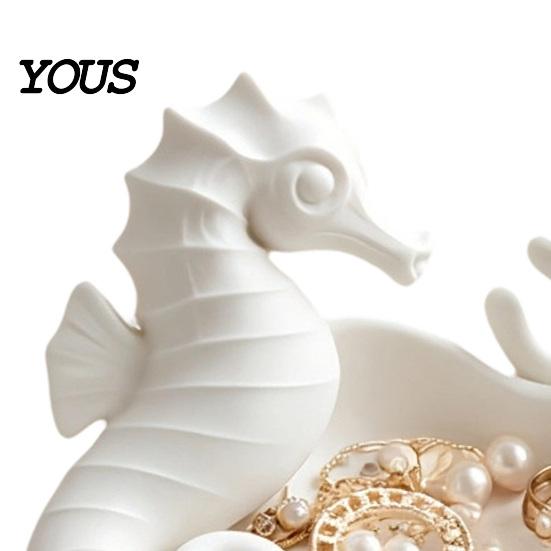 Small Accessory Holder Seahorse Coral Jewelry Tray, 3D Printed Ocean Themed Ring Earring Decorative Trinket Tray Holder, Dish for Vanity Table Desktop