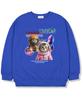 UNION GARMENTS Space Cat Fleece-Lined Oversized Sweatshirt Blue
