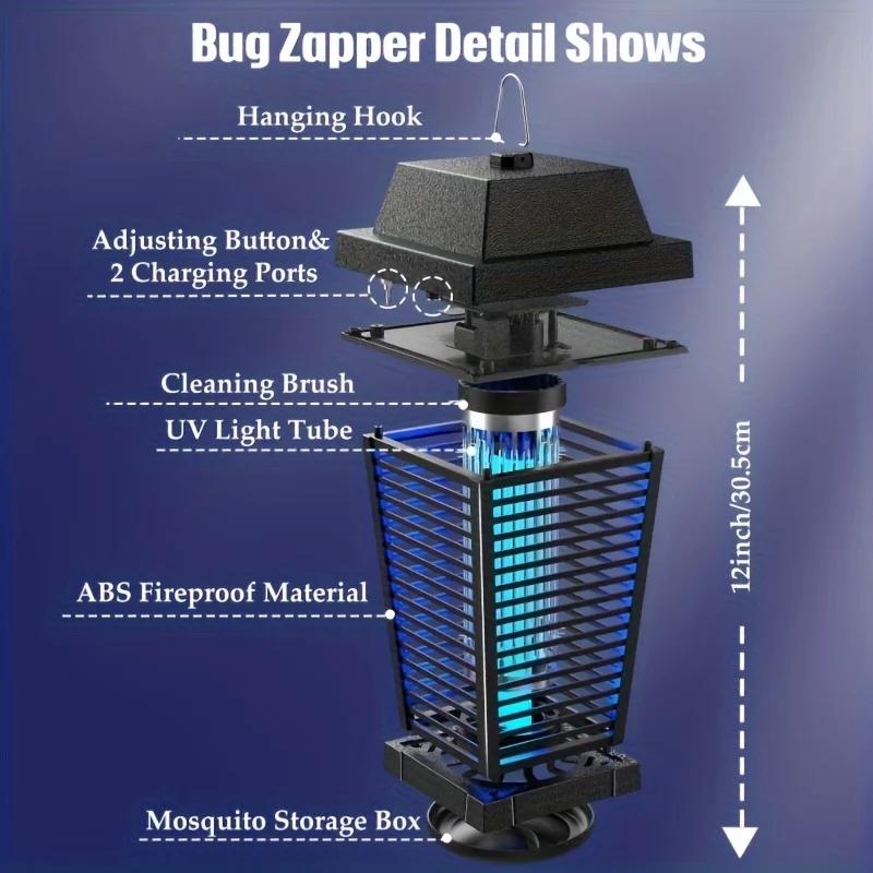 LED Solar Mosquito Killer Lamp with 7.5W Solar Panel, Suitable for Outdoor Garden and Courtyard Solar Mosquito Killer Lamps
