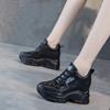 New Little White Shoes Women's Lace-up Slope Heel Inner Height Increase Versatile Sports and Leisure Dad Shoes Women
