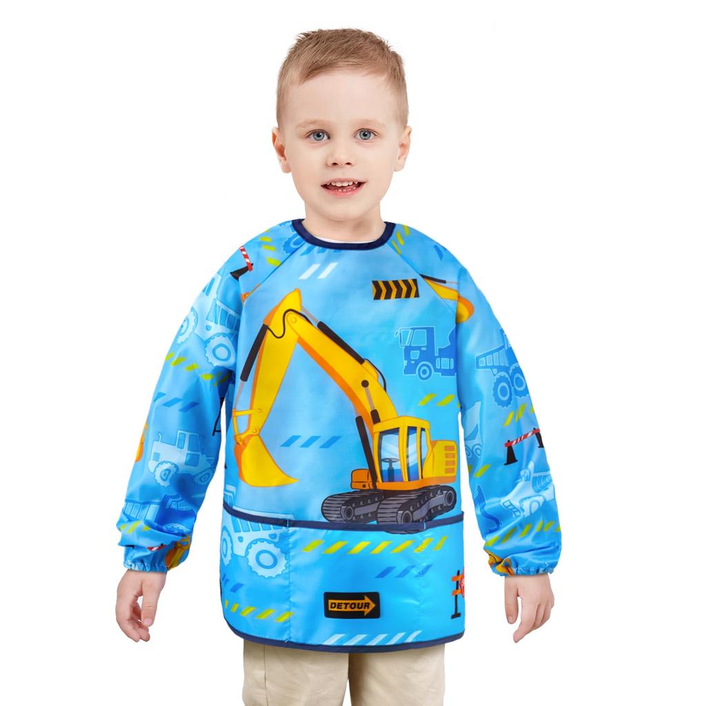 Art Smock For Kids Aprons For Boys And Girls Waterproof Toddler Art Smock Painting For Children With Long Sleeve And 3 Pockets