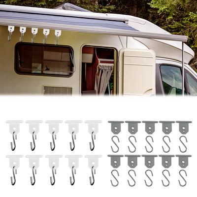 10 Pcs Camping Awning Hooks Outdoor Camper Hanging Accessories Rv Party Light Hangers for Camping Tent Indoor Outdoor Decor