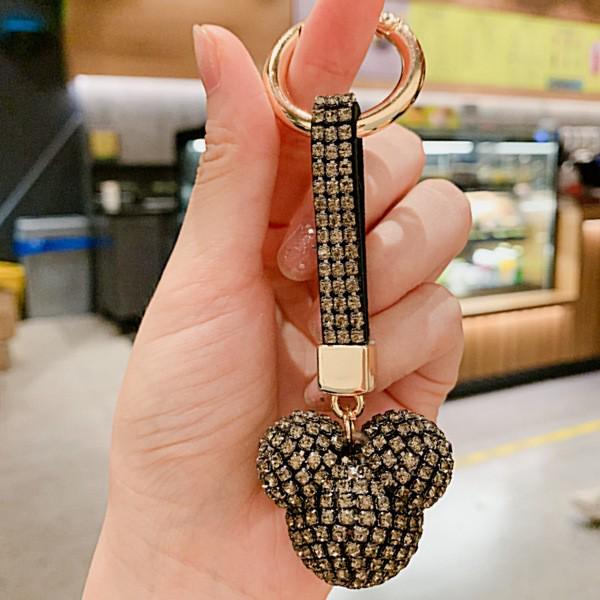 Korean Crystal Mickey Keychain Car Charm Pendant