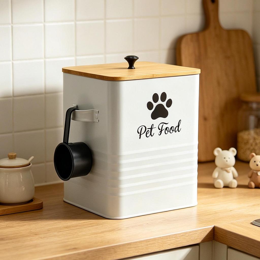 Airtight Pet Food Storage Container Moistureproof Dog Treat Jar Large Capacity Organizer for Dog and Cat Food Feeding Area