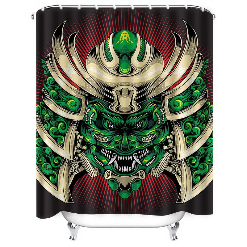 Tuniu Cool Japanese Oni Demon Shower Curtain Unique Art Room Bathroom Decor Black Design