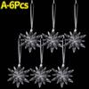 Clear Crystal Snowflake Icicle Pendants Acrylic Christmas Tree Ornaments Holiday New Year Home Party Hanging Decoration Supplies
