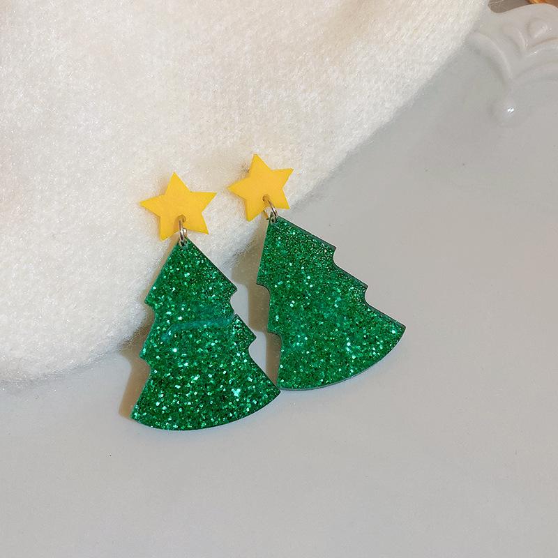 Silver Needle Snowflake & Snowman Alpaca Holiday Stud Earrings - Sweet Fashion Trend