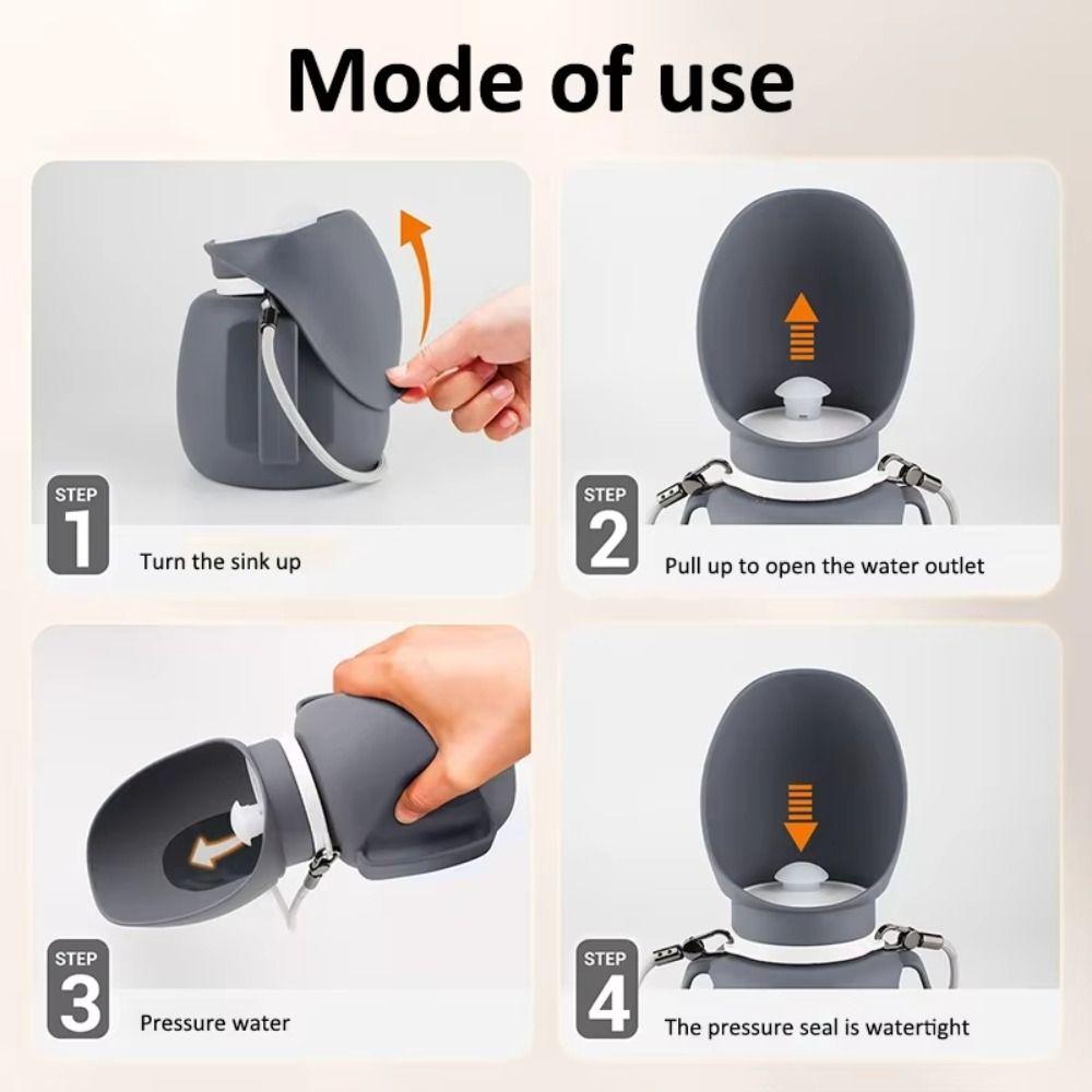 Convenient Foldable Dog Water Bottle Silicone Portable Puppy Drinking Feeder with Lanyard 800ML Dog Walking Kettle Cat