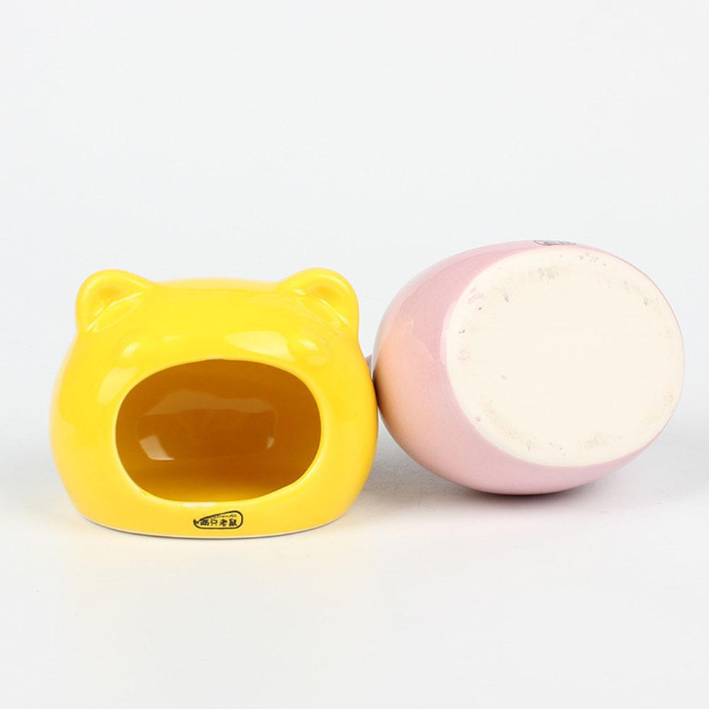 Forma de Cabeça de Gato Hamster Cerâmica Ninho Ninho de Dormir Sombra Refrescante Casa Quarto Quatro Estações Universal
