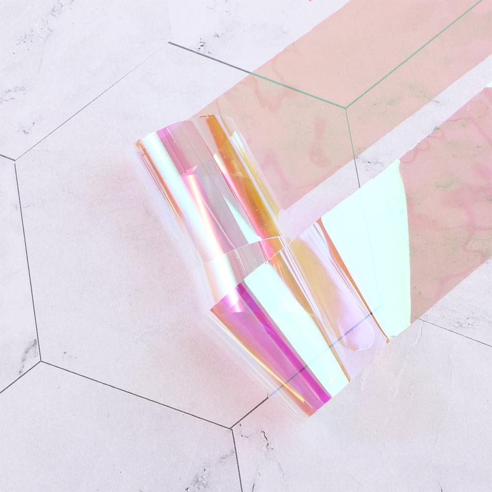 Spiegel Glitzer Aufkleber Laser Zellophan Nägel Kunst Dekoration Nagel Folie Film Aurora Glasscherben Folien