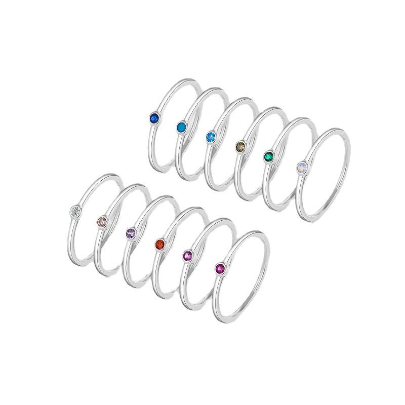 12 Constellations S925 Sterling Silver Zircon Ring for Women - Diamond-Set Japanese Light Luxury