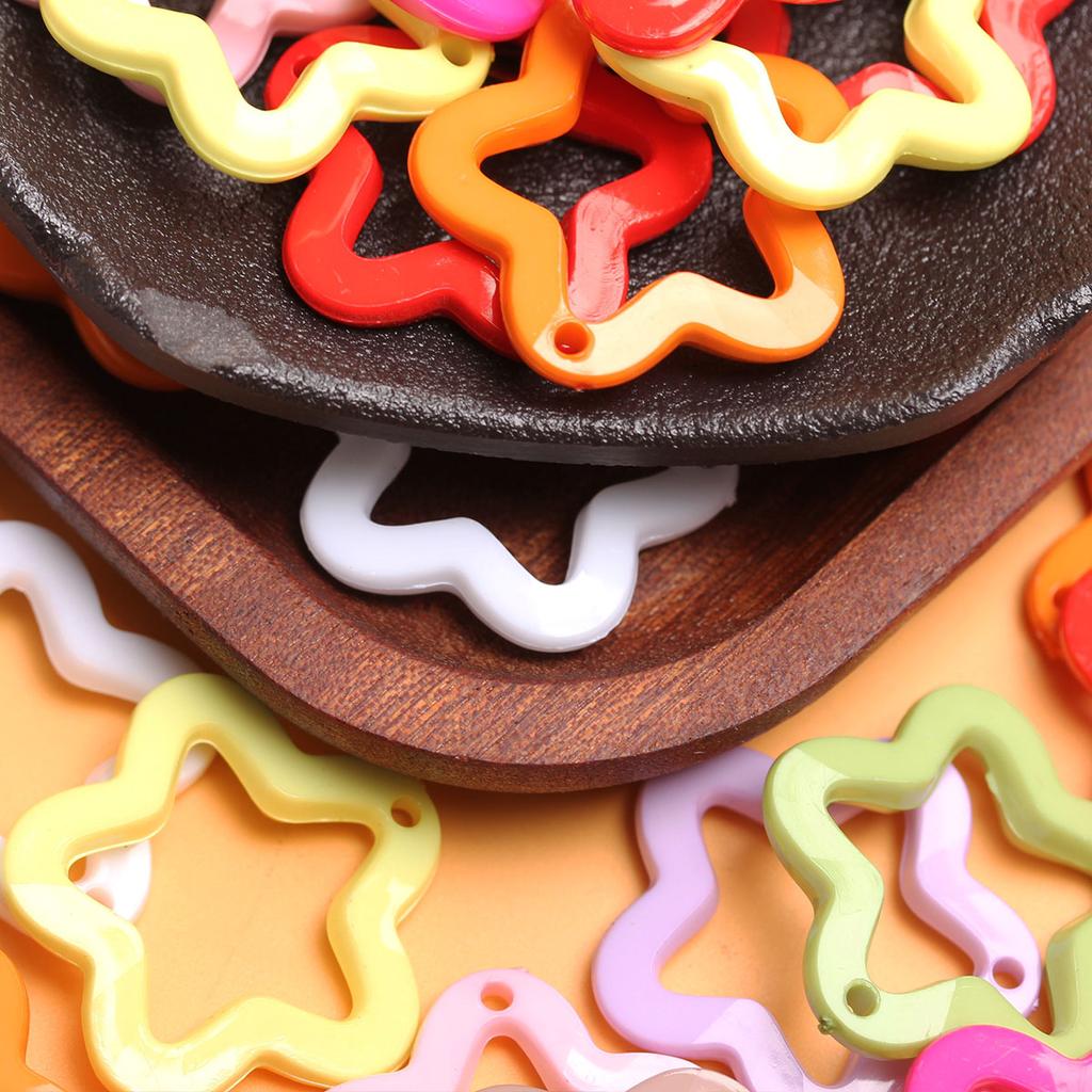 Cca 350ks DIY Materiál šperků Přívěsky Candy Barva Pentagram Přívěsek Akryl pro náhrdelník Náušnice Výroba 30mm Módní