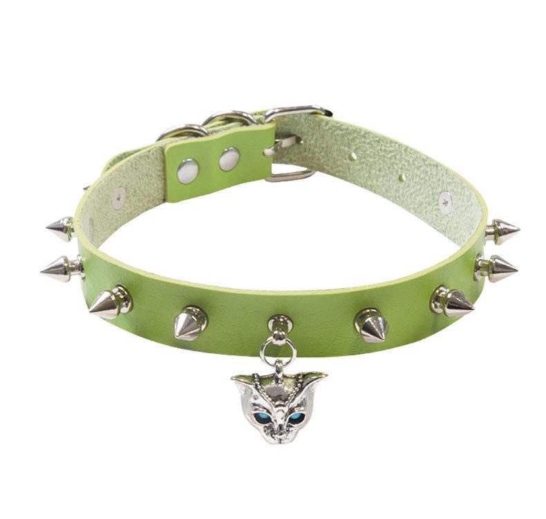 Goth Punk Nieten Nieten Choker Halsband Für Frauen Steampunk Katzenkopf Halskette Emo Halsband Cosplay Chocker Gothic Accessoires