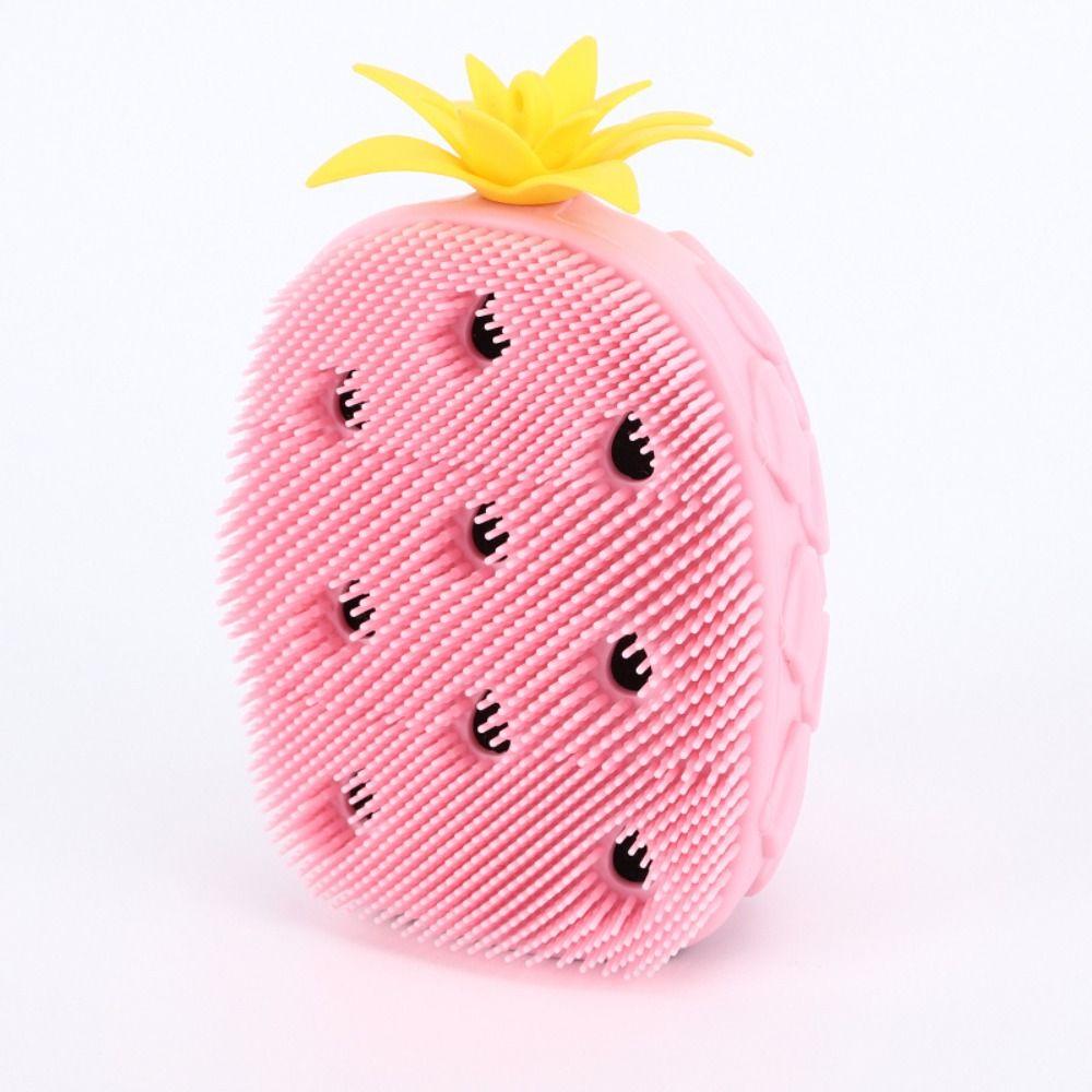 Candy Color Fruit Shape Shower Brush Soft Hair Exfoliation Silicone Shampoo Brush Non-Slip Bath Supplies Shower Massage Brushes
