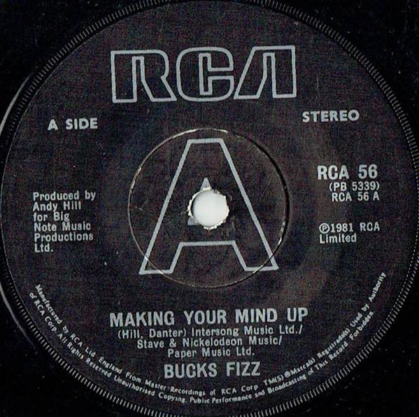 

7inch Record BUCKS FIZZ Making Your Mind Up RCA56 RCA 1981 UK Pop Used