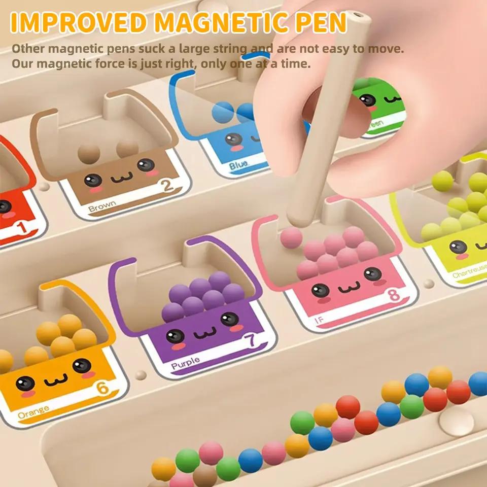 Montessori Magnetic Rolling Maze Hand Eye Coordination Logic Thinking Puzzle Toys For Children Early Education Development Gift