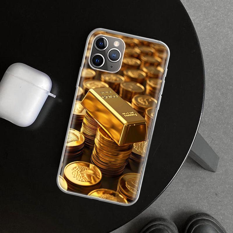 Fine Gold Pattern Printing Phone Case Cover for iPhone 11 12 13 Mini 14 15 Plus 16 Pro Max 17 Air 7 8 + SE Art Customized Fundas