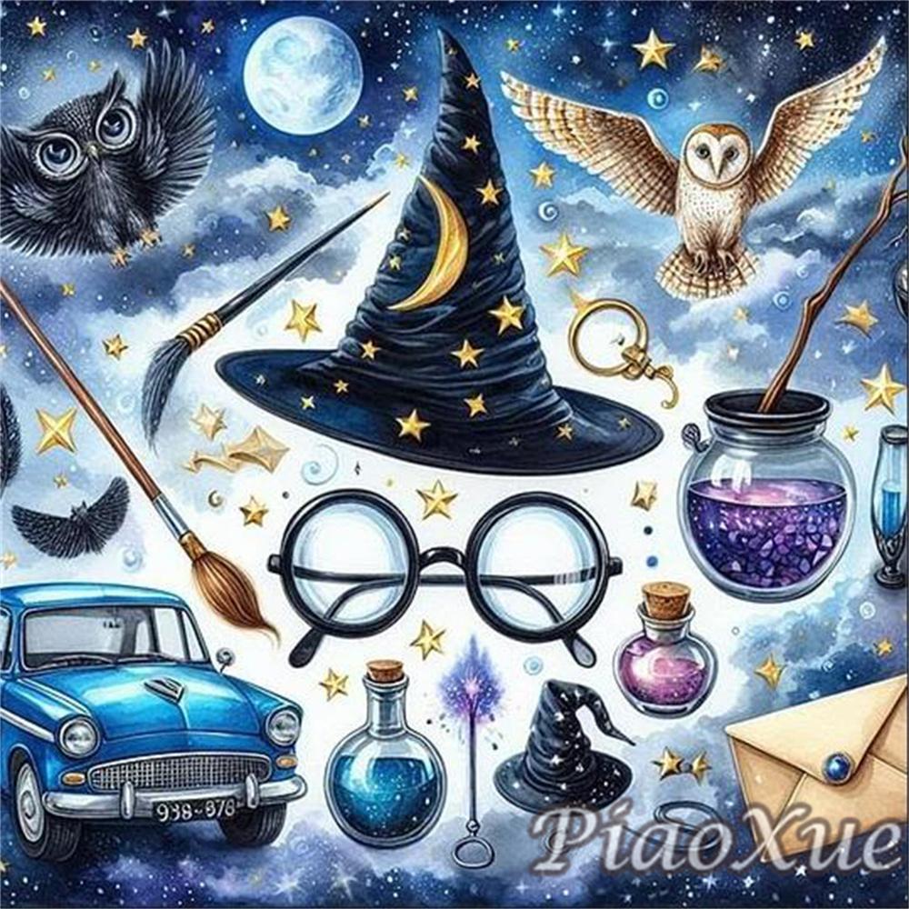 5D Diy Diamond Art Painting Harry Potter Cartoon Magic Castle Snowflake Mosaic Embroidery Jewelry Cross Stitch Kit Kids Gift