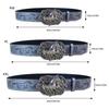 Waist Belt Punk Chain for Cowboy Cowgirl Carved Horse Buckle Retro Floral Buckle Waist Chain Belt