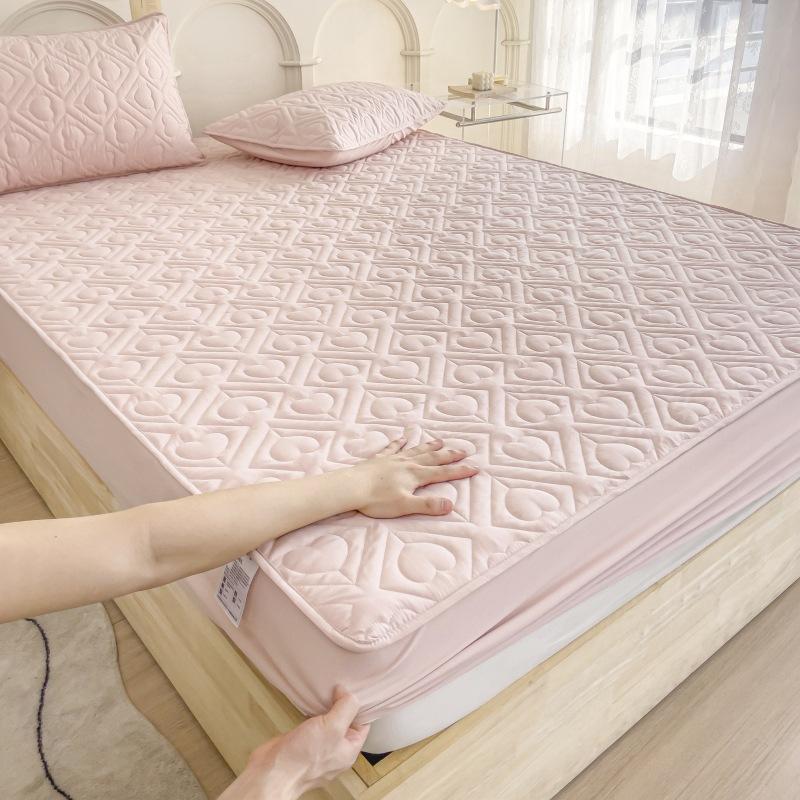 Klasse A Liebe Gebürstet Wasserdicht Gesteppt Spannbettlaken Einzelstück Verdickt Rutschfest Windel Bettbezug Matratzenschutz