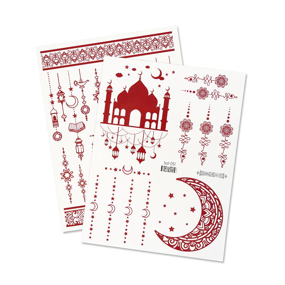 Rikaron High-End Star & Moon Henna Tattoo Stickers for Face and Hand.