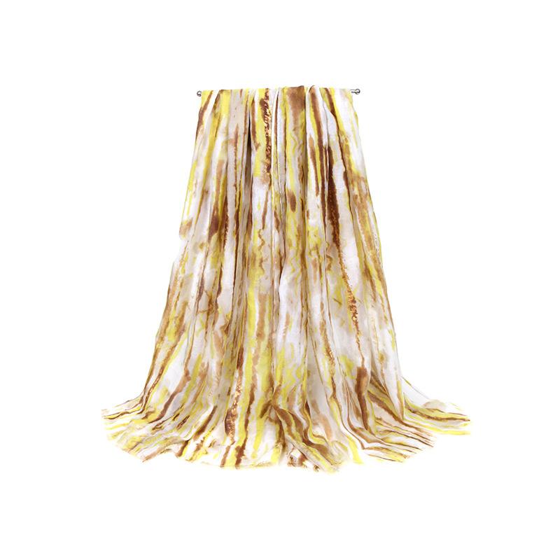 Damen Mode Langer Schal Locker Farbige Linie Sommer Strand Schals Outdoor Reisen Sonnenschutz Satin Seidenschal