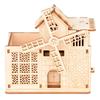 Children's Creative DIY Model Wooden Puzzle 3D Puzzle Board Big Windmill Clockwork Sound Pen Holder, Music Box 117mm * 117mm * 75mm