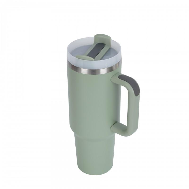 40oz Stainless Steel Insulated Travel Mug With Handle Car Office Home - Double Wall Vacuum Thermos Cup