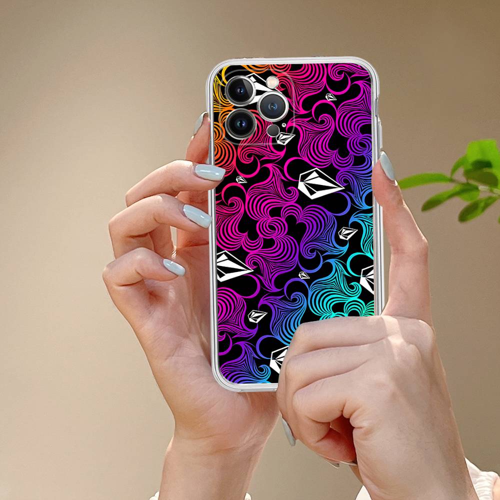 V-Volcom LOGO Fashion Phone Case For IPhone 17 16 15 Plus 14 13 Mini 12 11 Pro Max Soft Shell Cover