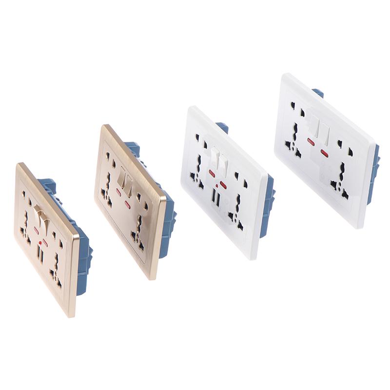 Veggstrømkontakt Universal 5 Hull 2.1A Dobbel USB-laderport Kontakt
