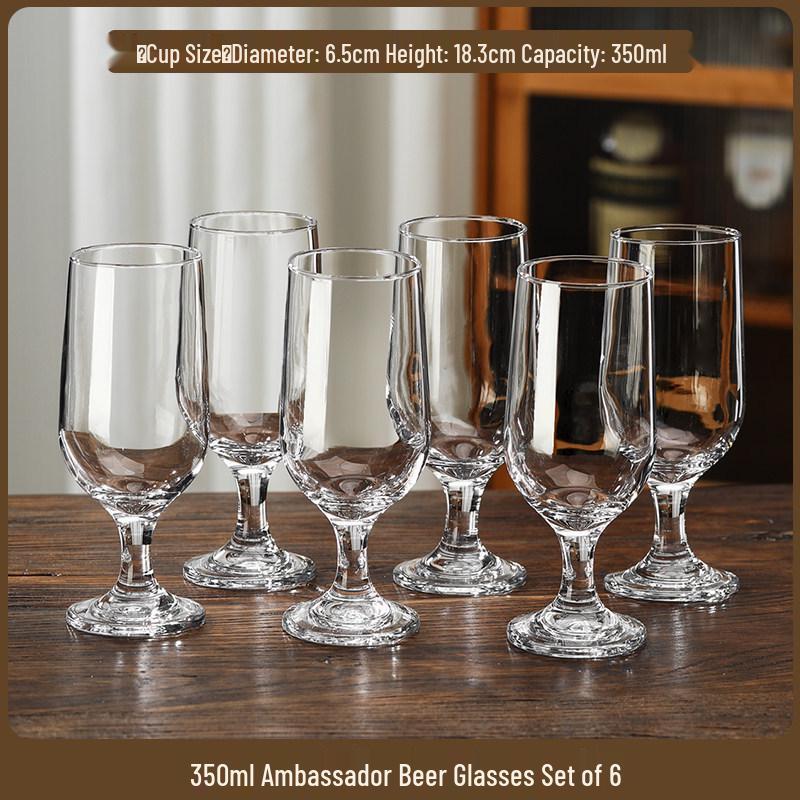 2025 Large Capacity Craft Beer Mug Set - Commercial Grade, Customizable, Thickened Glass for Home and Bar Use