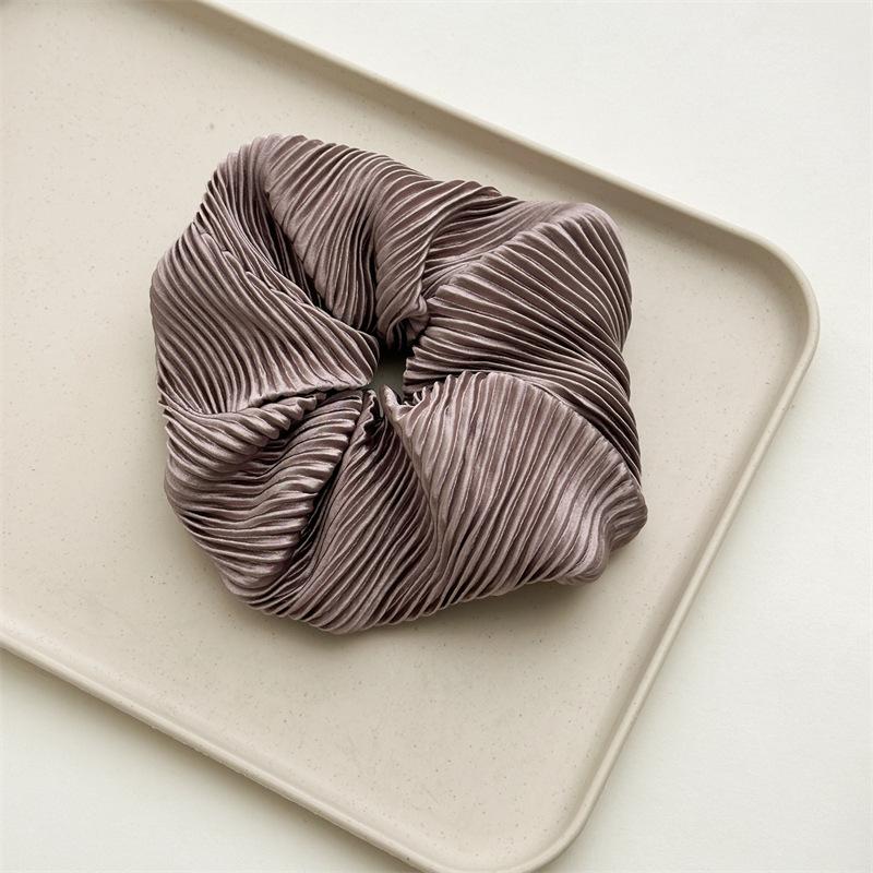 Jedwabiste Kremowe Błyszczące Duże Gumki do Włosów Vintage Delikatny Jednolity Kolor Opaska do Włosów Opaska na Głowę dla Kobiet Dziewcząt Elegancka Elastyczna Gumka do Włosów