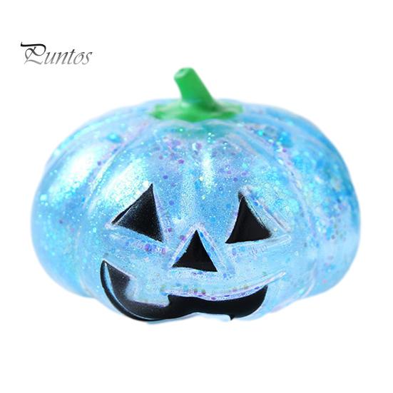 Sensorischer Stressball Halloween Kürbis Entlastungsspielzeug, Gruseliger Kopf Knet-Angst-Klar Glitzer Zuckerball, Partygeschenke Spielzeug