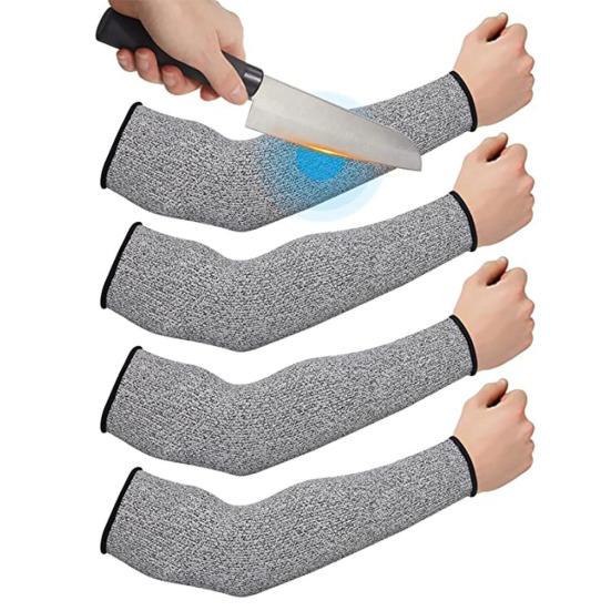 

2 пары защитных рукавов для рук для тонкой кожи, устойчивые к порезам и ожогам, чехол для предплечья для приготовления пищи, строительства 30cm серый