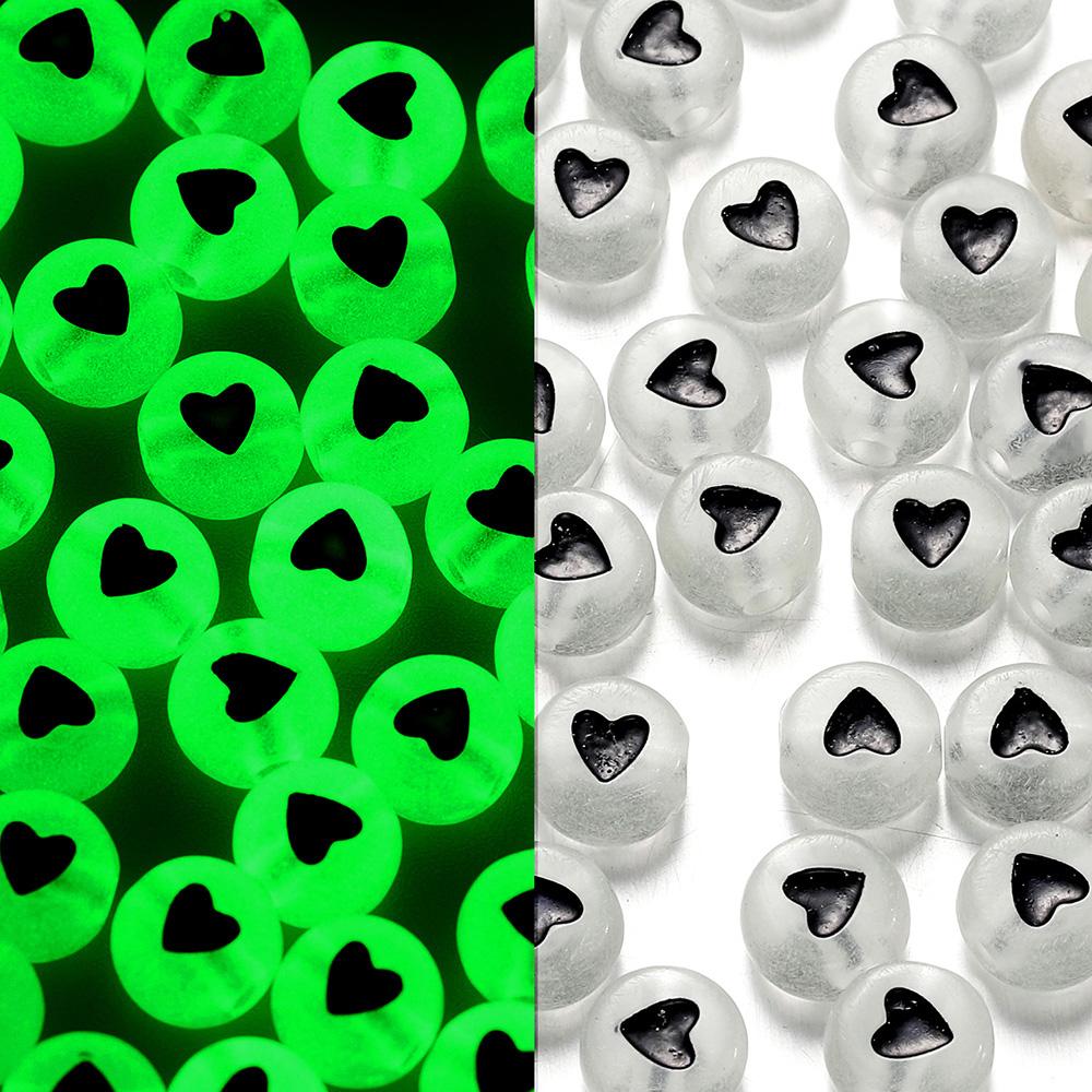 100 Stück/Beutel 7mm Acryl Buchstabenperlen Alphabet Rund Flach Lose Perlen Handgefertigt Für DIY Armband Schmuckherstellung Zubehör