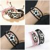 Creative Football Bracelet Football Match Volunteers Cheer Up Bracelet Weaving Leather Bracelet 2026 Football Match Fans Gifts
