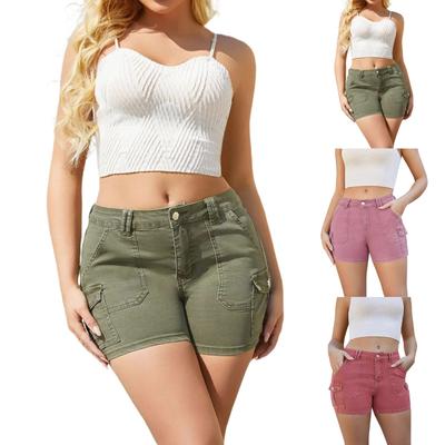 Kadın Rahat Moda Streç Kot Günlük Şort