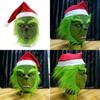 Psotny Zielony Potwór Maska Grincha z Czapką Świąteczną Dla Dorosłych Zabawa Cosplay