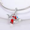 Copper Steamboat Anchor Sparkling Blue Cz Yacht Beads Fit Pandora Bracelet Diy Authentic Copper Color Cruise Ship Charms